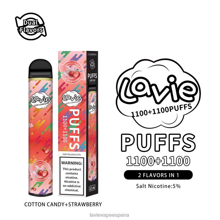 Comprar Vape LAVIE - LAVIE BAR Switch 2200 bocanadas algodon de azucar/fresa P008B293